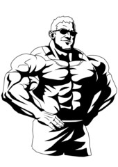 Fototapeta na wymiar muscular bodybuilder in sunglasses