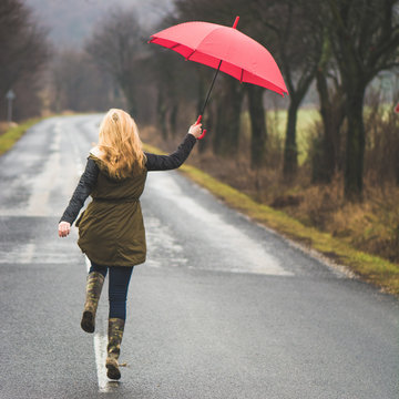 Woman with umbrella