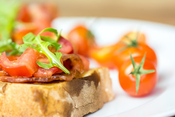Italian Bruschetta Sandwich Close Up