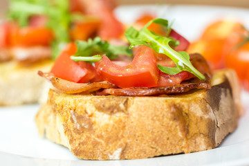 Italian Bruschetta Sandwich Close Up