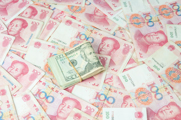 Obraz premium Dollar USA and RMB Chinese