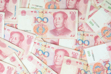 100 Yuan, Chinese money yuan banknote close-up