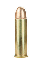 9mm bullet isolated on white with clipping path.