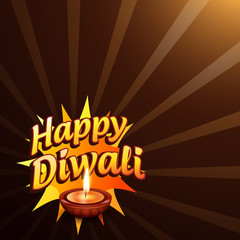 stylish happy diwali background