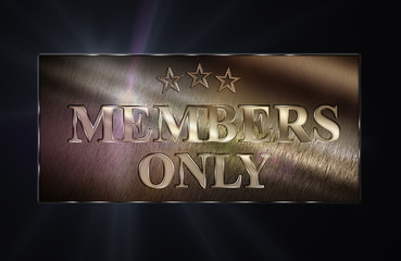 Members only - Metallschild S