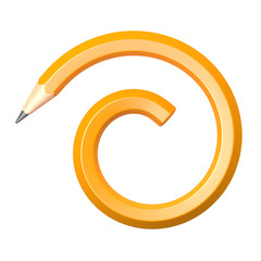 Fototapeta premium pencil in spiral form on a white background