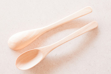 Top view of wooden spoons