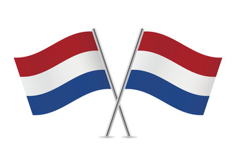 Netherlands flags. Vector illustration.