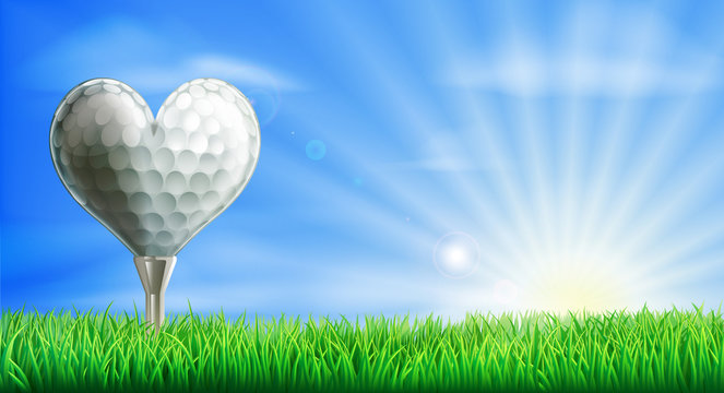 Heart shaped golf ball