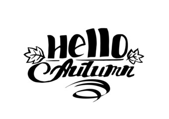 Hello autumn hand drawn lettering