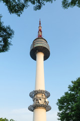 Naklejka premium N seoul tower at namsan park south korea