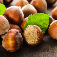 Hazelnuts heap