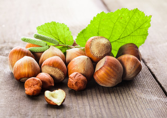 Hazelnuts heap