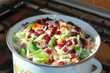 boiled vegetables