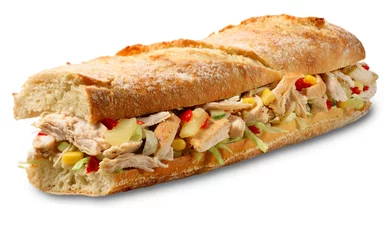 Gordijnen Submarine sandwich kipsalade © stevem