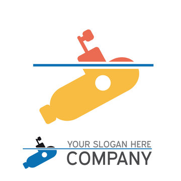 vector logo submarine surfaced
