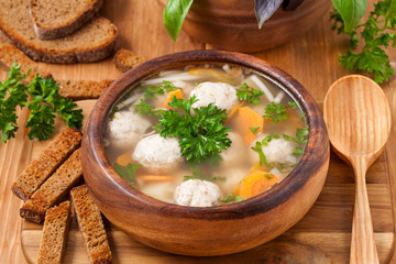 Soup with meatballs