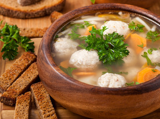 Soup with meatballs