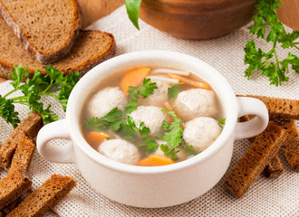 Soup with meatballs