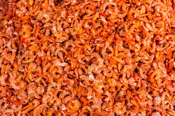 Dried shrimps close up