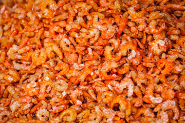 Dried shrimps close up