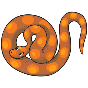 Children vector illustration of snake.