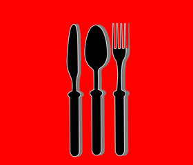 Cutlery background RED