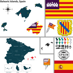 Obraz premium Map of Balearic Islands, Spain