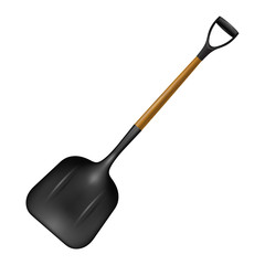 Spade black isolated on white background. Vector illustration.