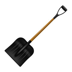 Spade black with flashes and shadows isolated on white backgroun