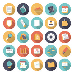 Flat design icons for business and finance