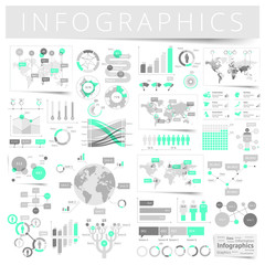Fototapeta na wymiar Set of infographics design elements