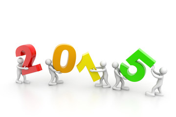 3d render of Happy new year 2015