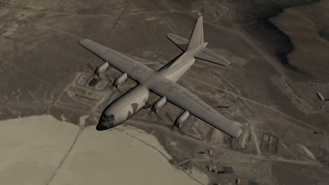 Aircraft Lockheed C130 Hercules in flight