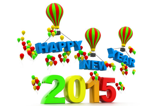 3d render of Happy new year 2015.