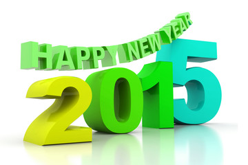 3d render of Happy new year 2015.
