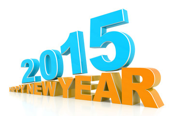 3d render of Happy new year 2015.