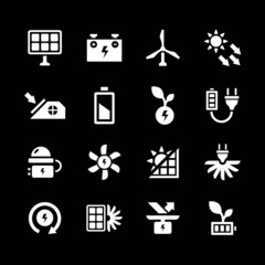 Set icons of alternative energy sources