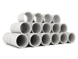 concrete pipes isolated