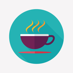 coffee flat icon with long shadow