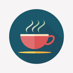 coffee flat icon with long shadow