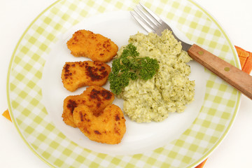 nuggets et purée