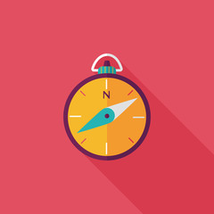 compass flat icon with long shadow