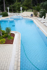 empty swimming pool on overcast day