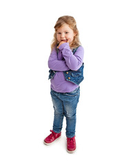 little girl thinking