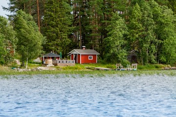 Cottage by the lake in rural Finland