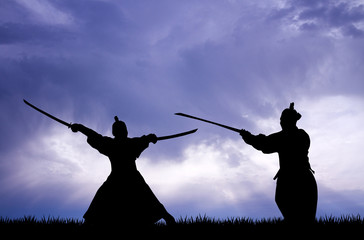 Fototapeta na wymiar Samurai silhouette