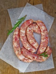 crude sausages