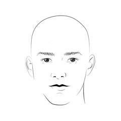 Cool Stylish Sexy Boy without hair B&W