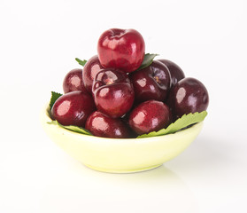 Fresh cherry berry on background